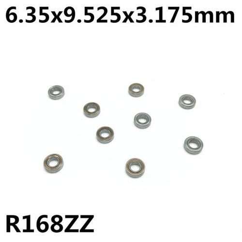 50Pcs R168ZZ 6.35x9.525x3.175 mm Deep groove ball bearing Mi