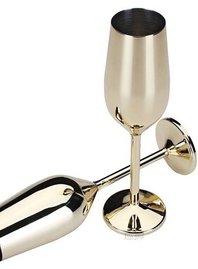 2Pcs/Set Shatterproof Stainless Champagne Glasses Brushed Go
