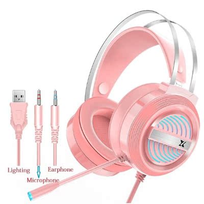 PC Wired Earphone Headset PC Gamer Stereo Headphone
