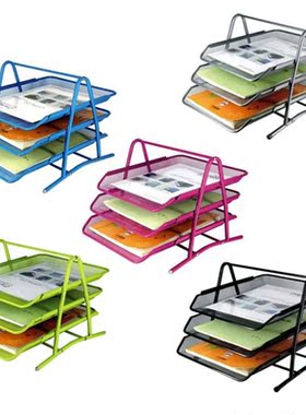3 Tiers Metal Mesh File Organizer Document Desktop Paper Tra
