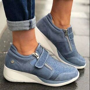 Wedges Shoes Woman Sneakers Zipper Platform Trainers Women