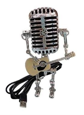 Creative Microphone Robot Table Lamp Holding Guitare