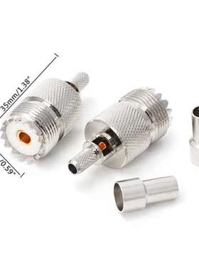 10 Sets UHF Female Jack SO239 Crimp RF Connector Coaxial Ada