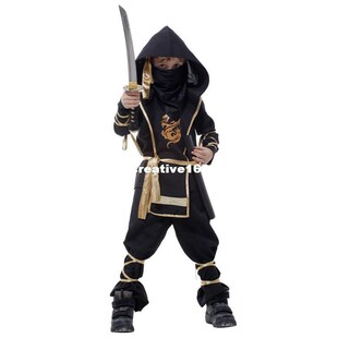 Children Super handsome Boy Kids black ninja warrior costume