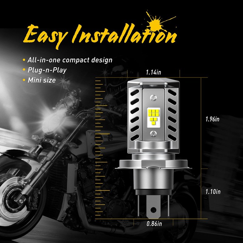 AUXITO 9003 H4 Led Motorcycle Headlight 12V H4 Led Moto Bulb