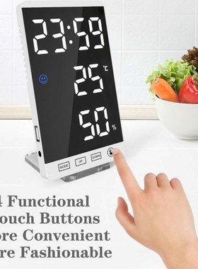 Digital Alarm Clock Full LED Mirror Screen Digital Touch Ala