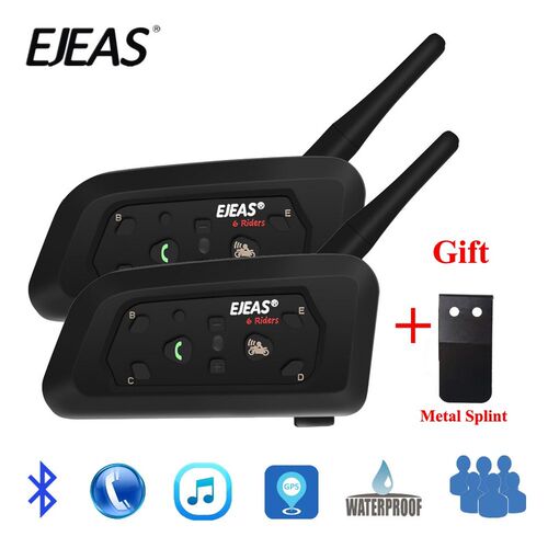 2pcs  V6 PRO Bluetooth Motorcycle Intercom Helmet Headset 6
