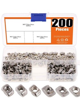 200/150Pcs European M3 M4 M5 T-Nut Slot Hammer Head Fastener