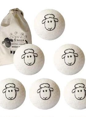 Wool Dryer Balls 6 Pcs Organic Wool Fabric Soften Ball