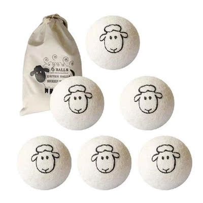 Wool Dryer Balls 6 Pcs Organic Wool Fabric Soften Ball