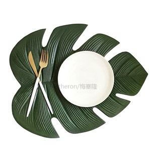 Kitchen Placemat Leaves Pvc Dining Table Mat Disc Pads Bowl