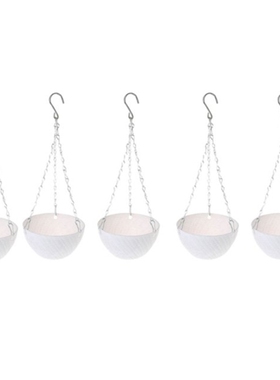 5Pcs Round Plastic Hanging Basket Flower Pot 16X10cm Garden