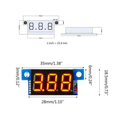 DC0-10A Digital LED Ammeter Current Panel Meter 0.36in Modul