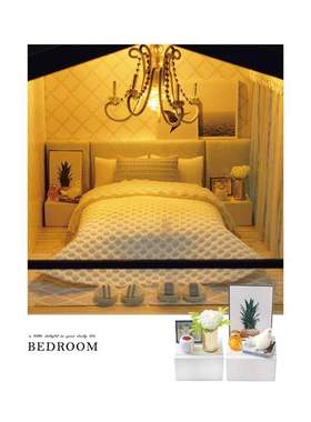 Assemble DIY Doll House Toy Wooden Miniatura Doll Houses Fur