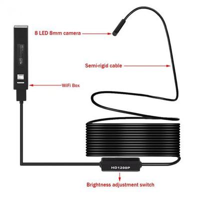 F150 8 LED Borescope WiFi Endoscope Inspection 8MM HD 1200P