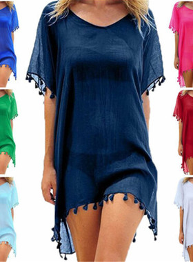 Women Beach Cover Up Lace Hollow Crochet Swimsuit Beach Dres