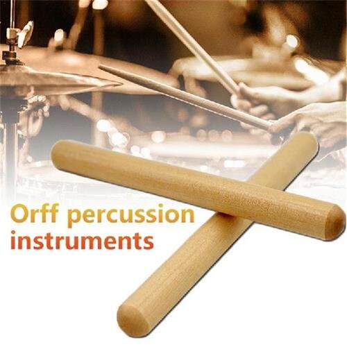 2 Pairs Classical Solid Hardwood Claves Percussion