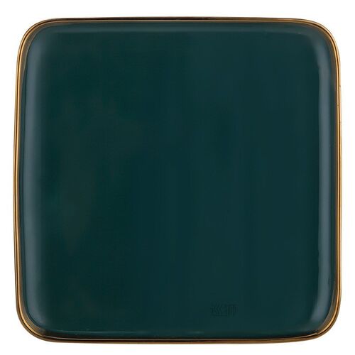 Tableware Green Ceramic Dinner Set Gold Inlay Porcelain Dess