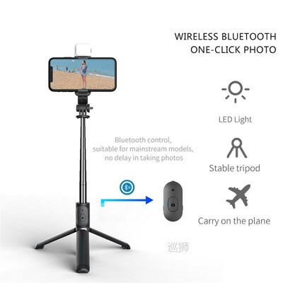 Selfie tripod stick Monopod With Bluetooth-compatible Shutte