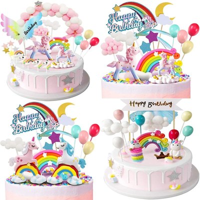 Unicorn cake topper girl child birthday party cake