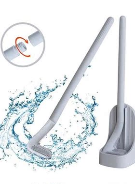 Silicone Golf Toilet Brushes with Holder Set Long-Handled