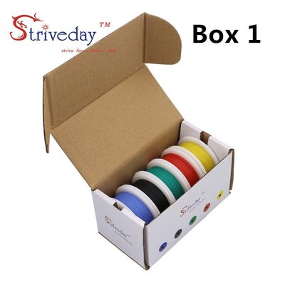 30AWG 50m/box Cable Wire Flexible Silicone 5 color Mix box 1