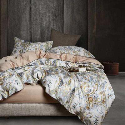 Multic color Leaf Birds print Bedding Set Luxury Egyptian Co