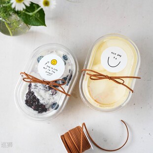 Korean style large smiley face sticker desserts mousse taro