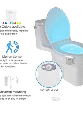 PIR Motion Sensor Toilet Seat Night Light 16Colors Waterproo
