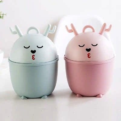 Universal Cartoon Plastic Desktops Trash Can Mini Creative