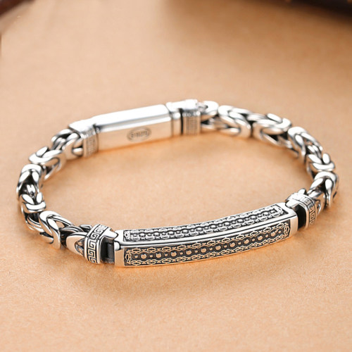 RetroSen New Silver Jewelry Men's Bracelet Perso
