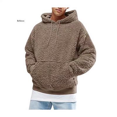 Winter Men Warm Faux Fur Teddy Bear Hoodie Hooded