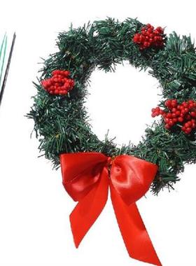 Red Berry Bow Car Wreath Small Artificial Red Berries Pine