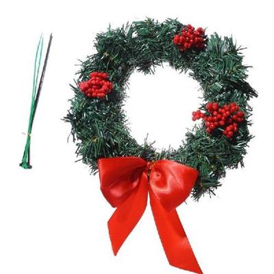 Red Berry Bow Car Wreath Small Artificial Red Berries Pine