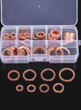 80pcs M6-M20 8 Sizes Solid Copper Gasket Washers Sealing Rin