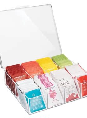 Tea Bags Storage Box with Sealing Lid Clear Acrylic 8 Compar