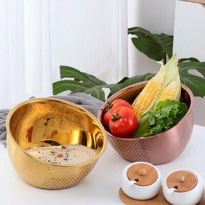 Strainer Basket Quick Drainage Rice Strainer Bowl