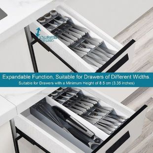 Expandable Drawer Storage Box For Cutlery Utensils Drawers