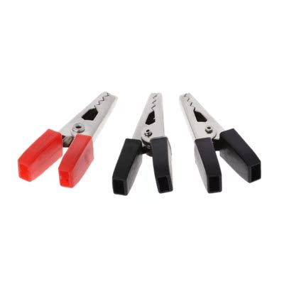 10X 34mm Crocodile Clips Insulated Handles Red/Black Grips W
