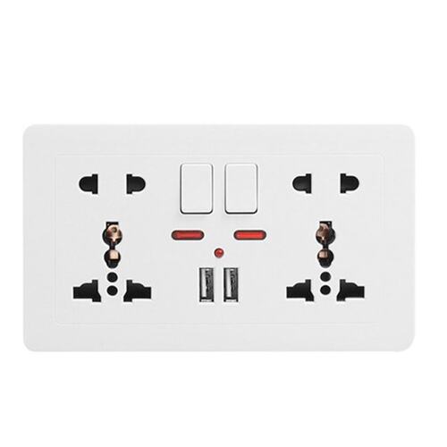 146 wall power socket Universal Double usb five Hole Switch