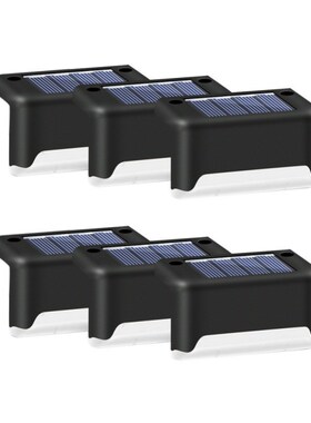 6Pcs Solar Wall Light Garden Courtyard Stairs Outdoor Led Fe