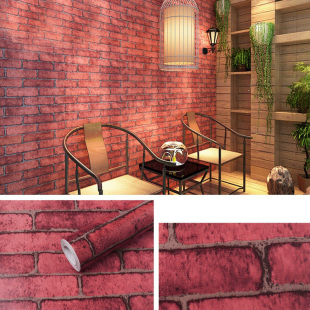 Wood Grain Stone Decor Wallpaper Brick PVC Paper Home Wall