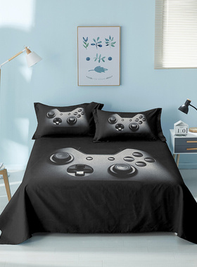 Game Handle Bed Sheet 3D Flat Sheet Sheet King Quee Size Bed