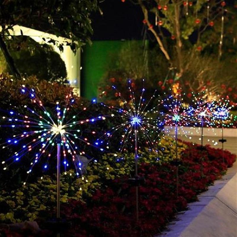 LED Waterproof Exploding Star Firework Lamp Solar USB light