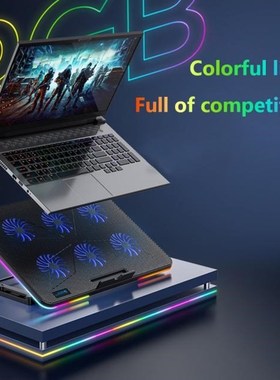 F5 6 Fans Laptop Cooler Holder Support Height Adjustable Not