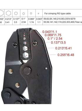 1Set Coax Rf/Bnc Crimp Tools for Rg58 / Rg59 / Rg6 with 10Pc