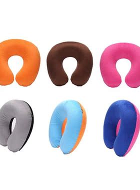 Protable U-Shape Travel Pillow For Airplane Inflatable Neck