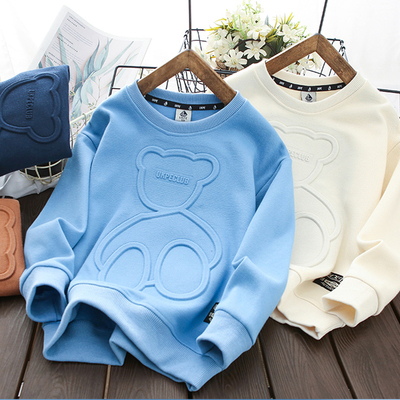Autumn steel print Bear Sweatshirt Boys Clothes Teenagers Lo
