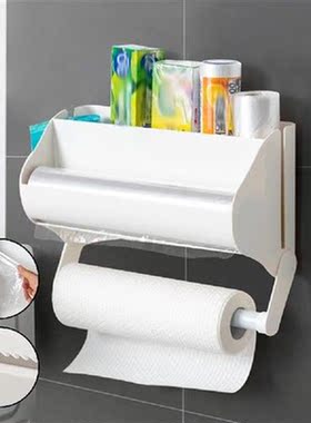 Cling Film Cutting Holder Paper Towel Holder Kitchen Wall