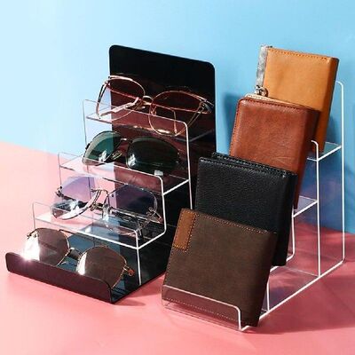 2pcs Multi-level design Clear Acrylic Wallet Display Stand